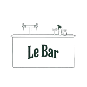 Icoon van een Le Bar tapbar met tapkranen en glaswerk